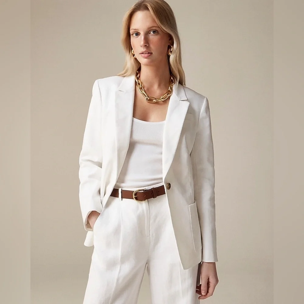 J Crew Helena blazer in stretch linen blend BX793